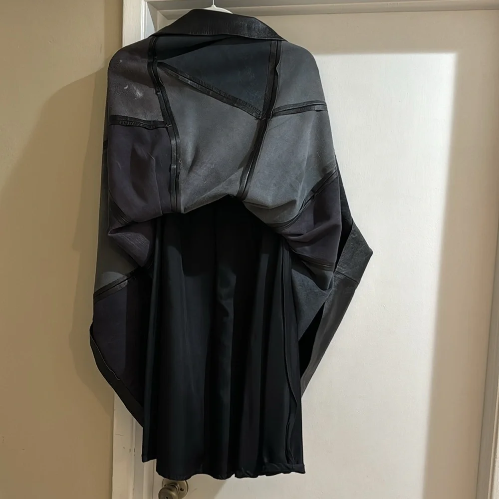 Gingette Leather Vintage Black Soft Maxi Lined Zip Genuine Skirt Israel 26” - Picture 14 of 16